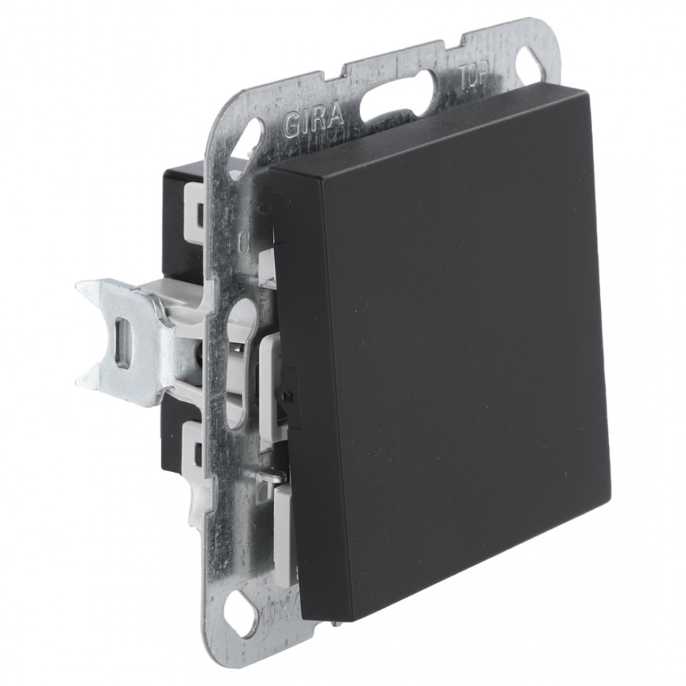 Gira E2 schakelaar inbouw - kruis - zwart