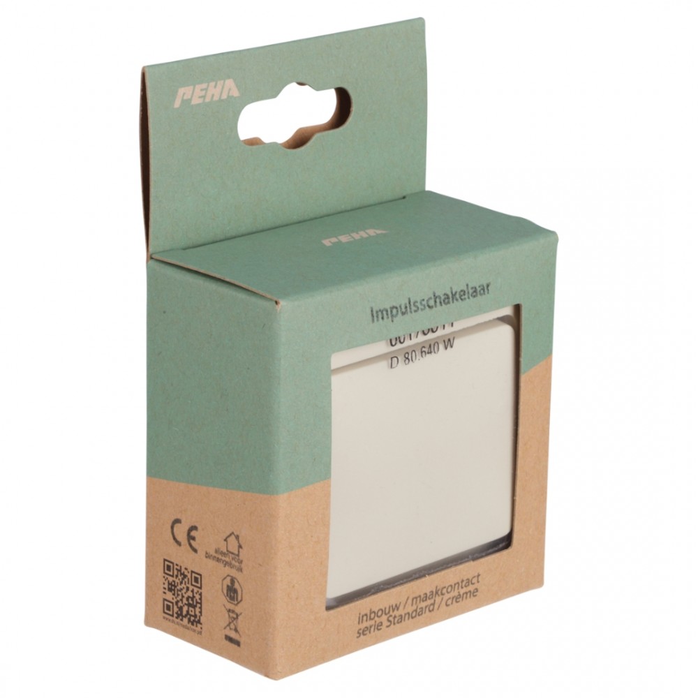 Peha Standard schakelaar inbouw - impuls - maakcontact - crème