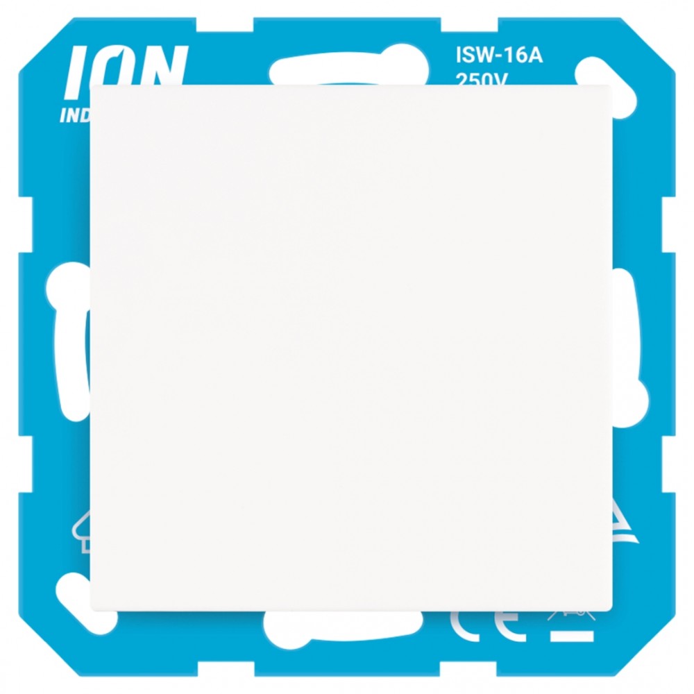ION Industries V1/J1 contactdoos inbouw - 1-voudig - randaarde - spatwaterdicht - met aanraakbeveiliging - met klep - 71 x 71 x 32 mm - alpin wit