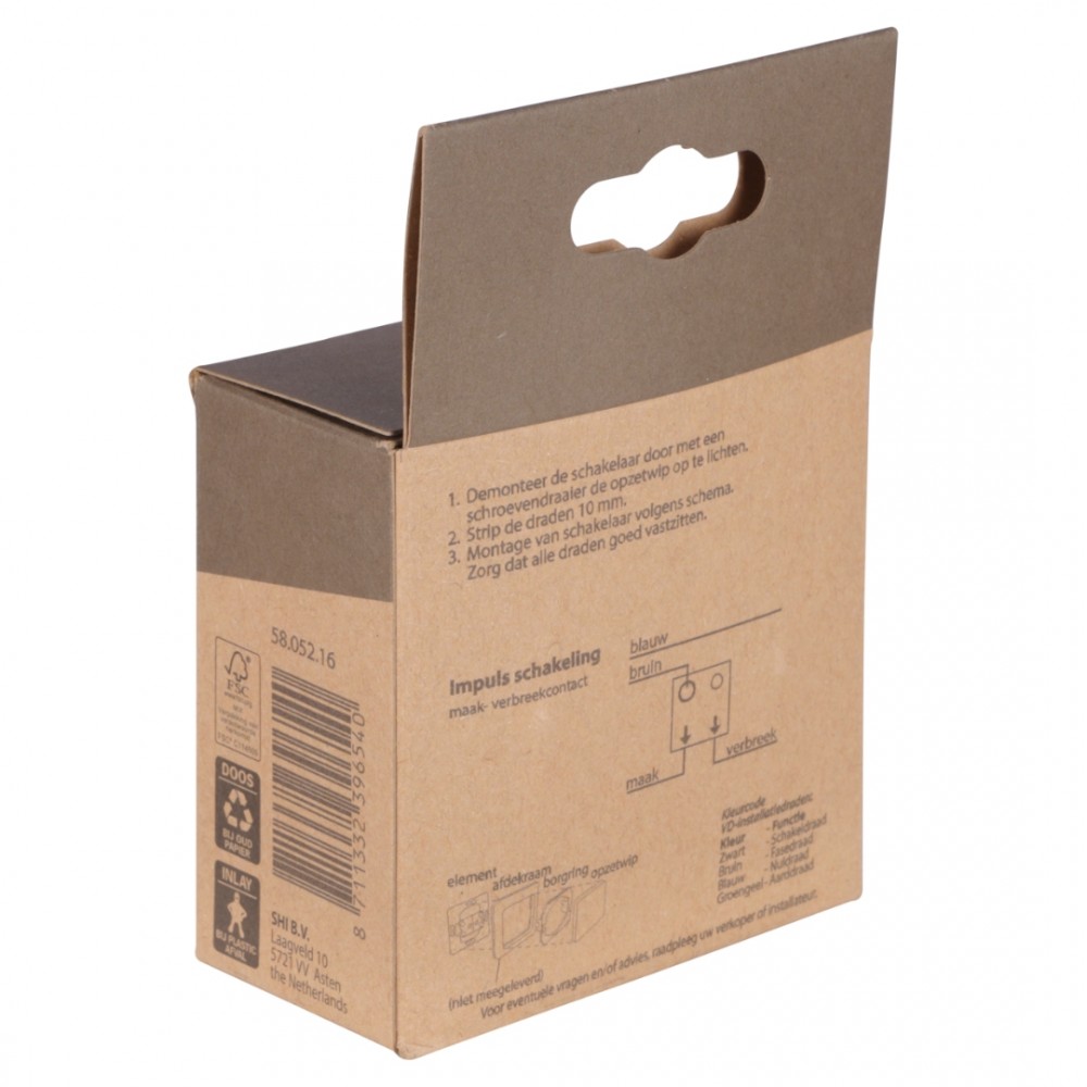 Busch-Jaeger Future Linear schakelaar inbouw - impuls - maakcontact - zwart