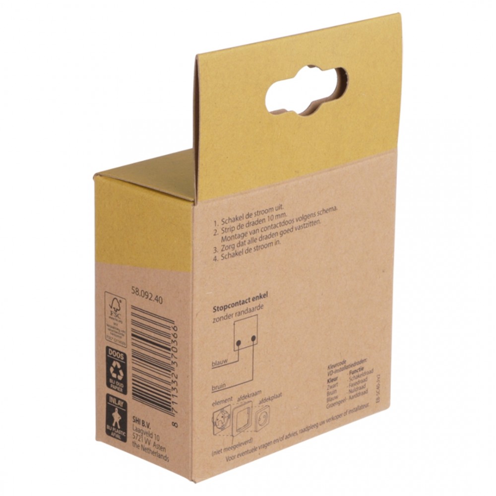 Gira E2 contactdoos inbouw - 1-voudig - zwart