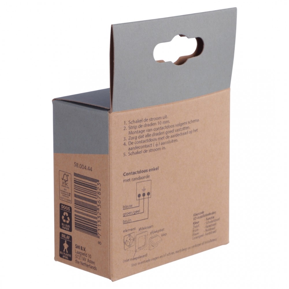 Berker S1 contactdoos inbouw - 1-voudig - randaarde - antraciet