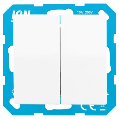 ION Industries V1/J1 schakelaar inbouw - serie - alpin wit