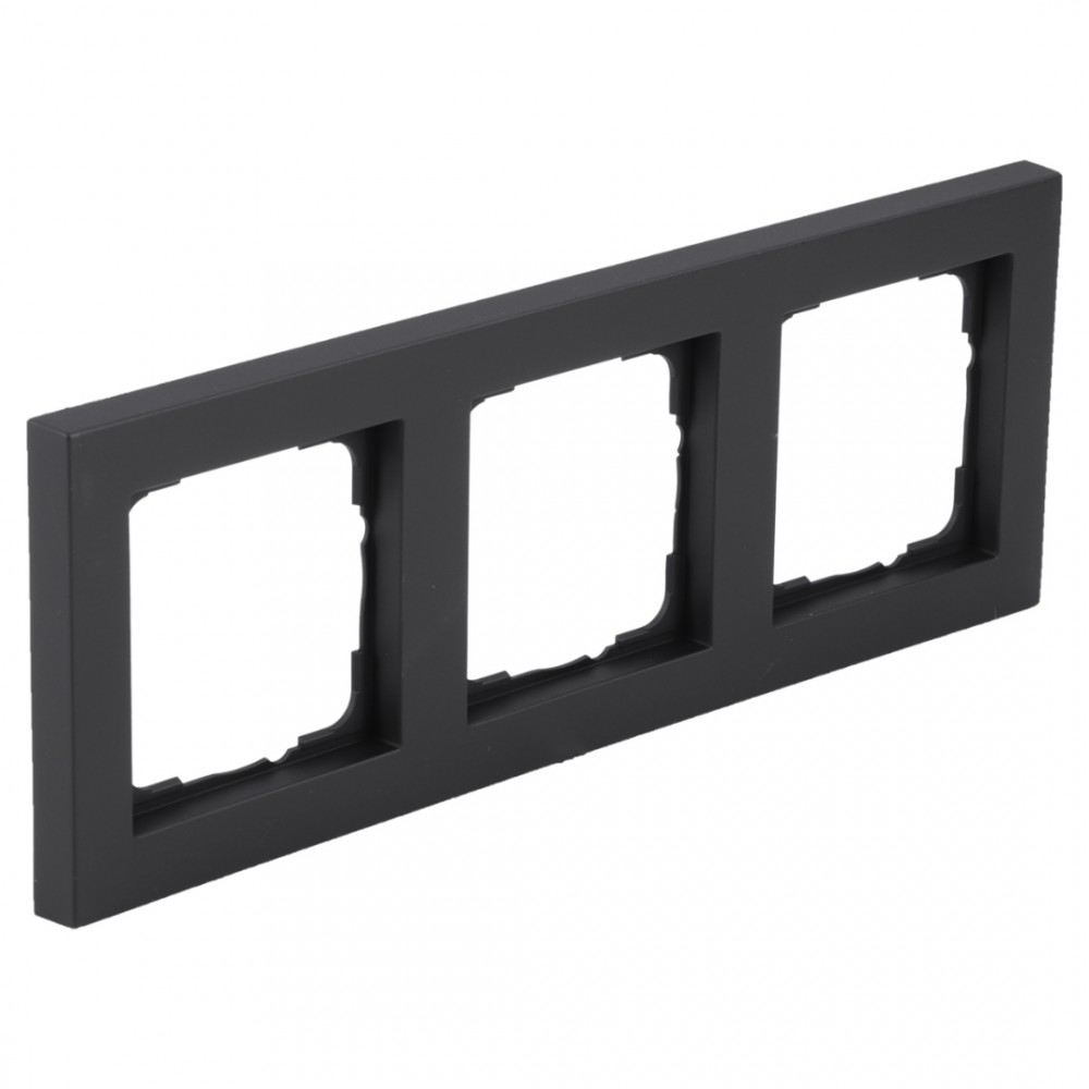 Gira E2 afdekraam 3-voudig - horiontaal/verticaal - zwart 