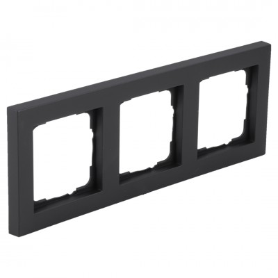 Gira E2 afdekraam 3-voudig - horiontaal/verticaal - zwart 