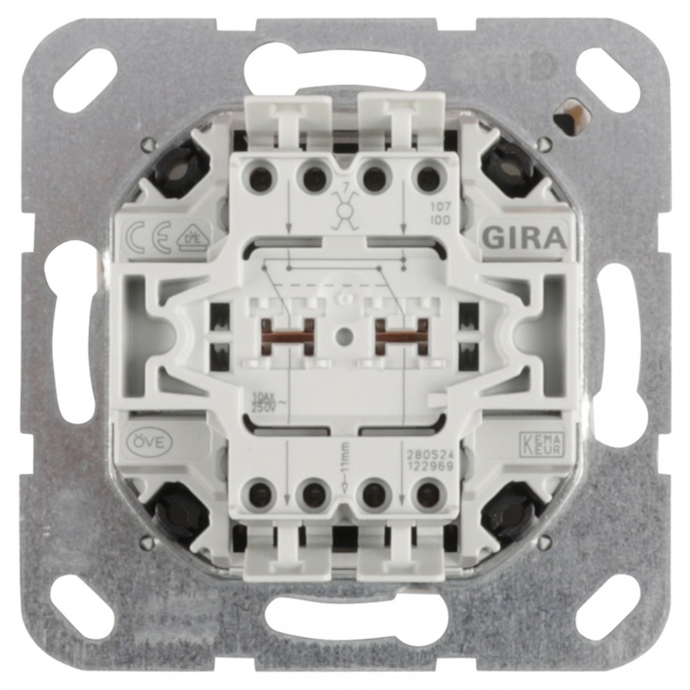 Gira System 55 schakelaar inbouw - kruis - polarwit