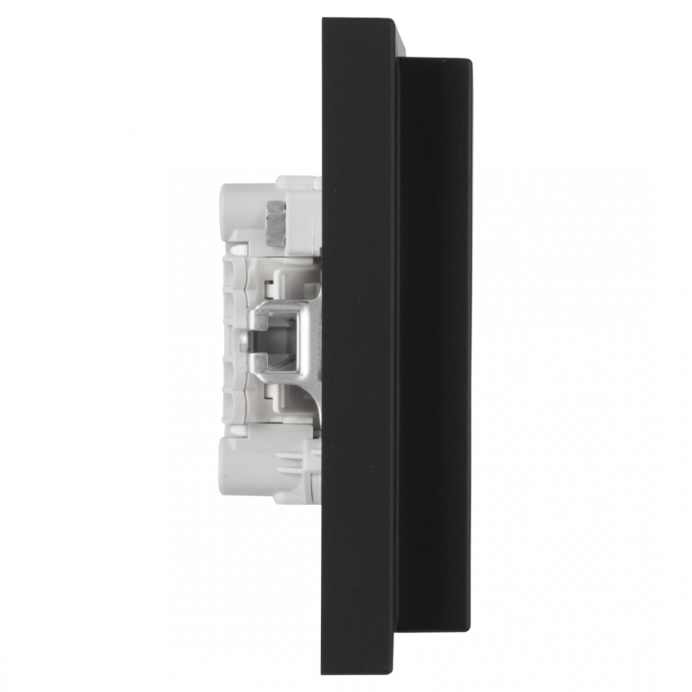 Busch-Jaeger Future Linear contactdoos inbouw - 2-voudig - randaarde - zwart