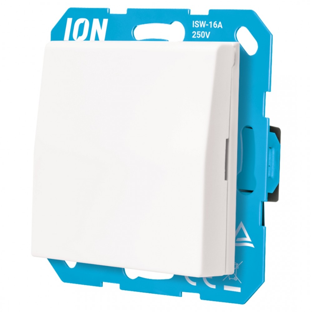 ION Industries V1/J1 contactdoos inbouw - 1-voudig - randaarde - spatwaterdicht - met aanraakbeveiliging - met klep - 71 x 71 x 32 mm - alpin wit