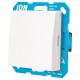 ION Industries V1/J1 contactdoos inbouw - 1-voudig - randaarde - spatwaterdicht - met aanraakbeveiliging - met klep - 71 x 71 x 32 mm - alpin wit