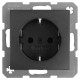 Berker S1 contactdoos inbouw - 1-voudig - randaarde - antraciet