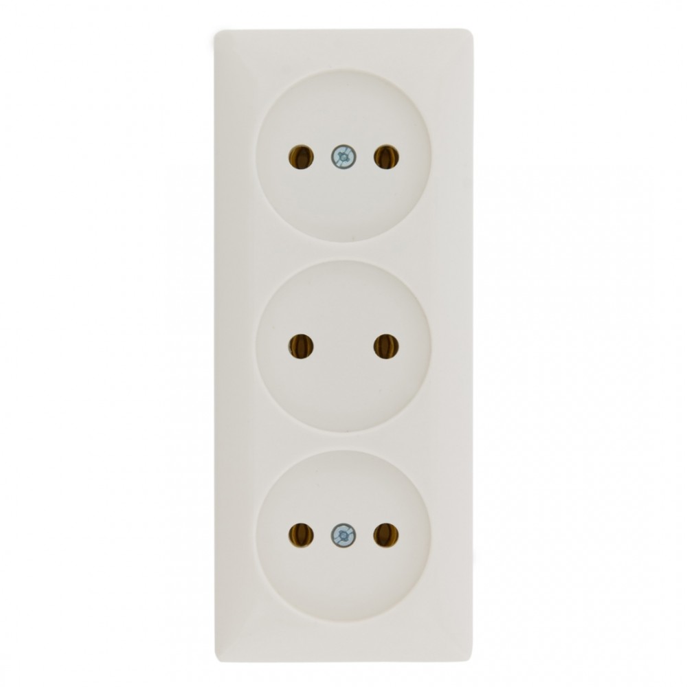 Berker contactdoos opbouw - 3-voudig - polarwit