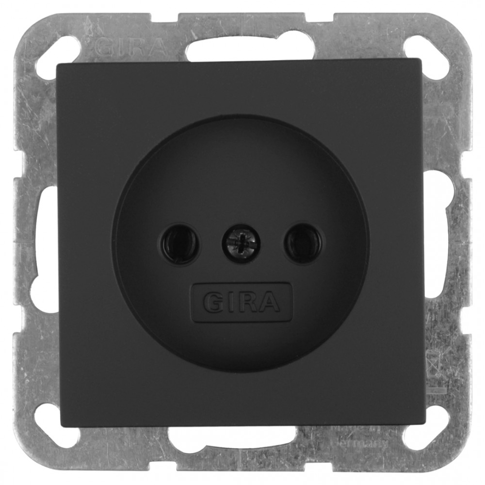 Gira E2 contactdoos inbouw - 1-voudig - zwart