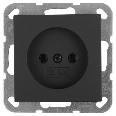 Gira E2 contactdoos inbouw - 1-voudig - zwart