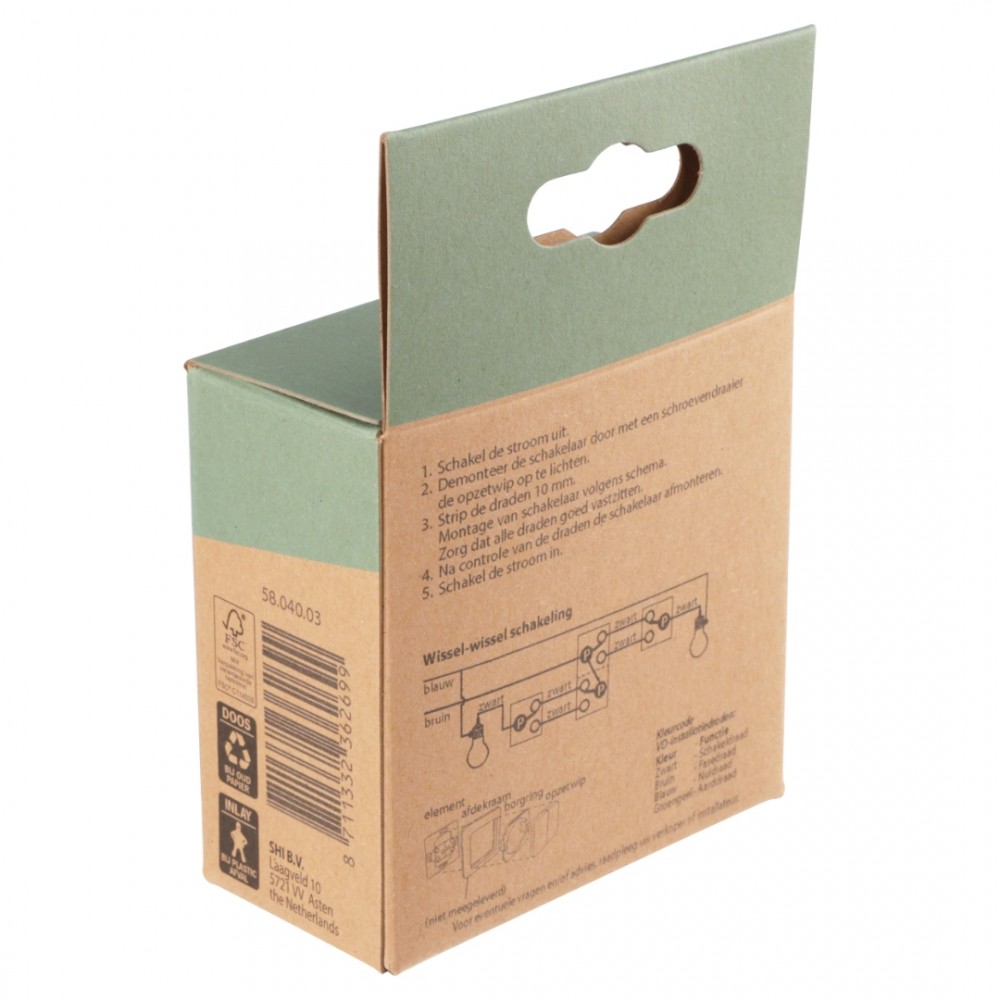 Peha Standard schakelaar inbouw - wissel/wissel - crème