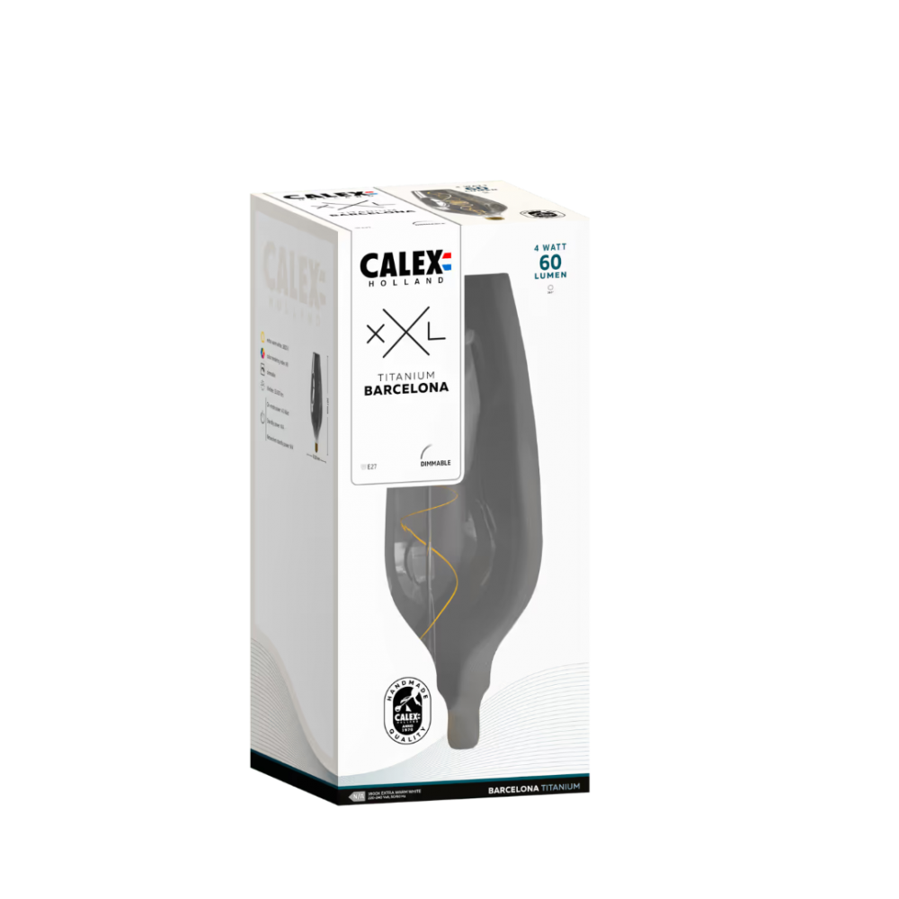 Calex XXL Barcelona LED Lamp Titanium - E27 - 4W - Dimbaar