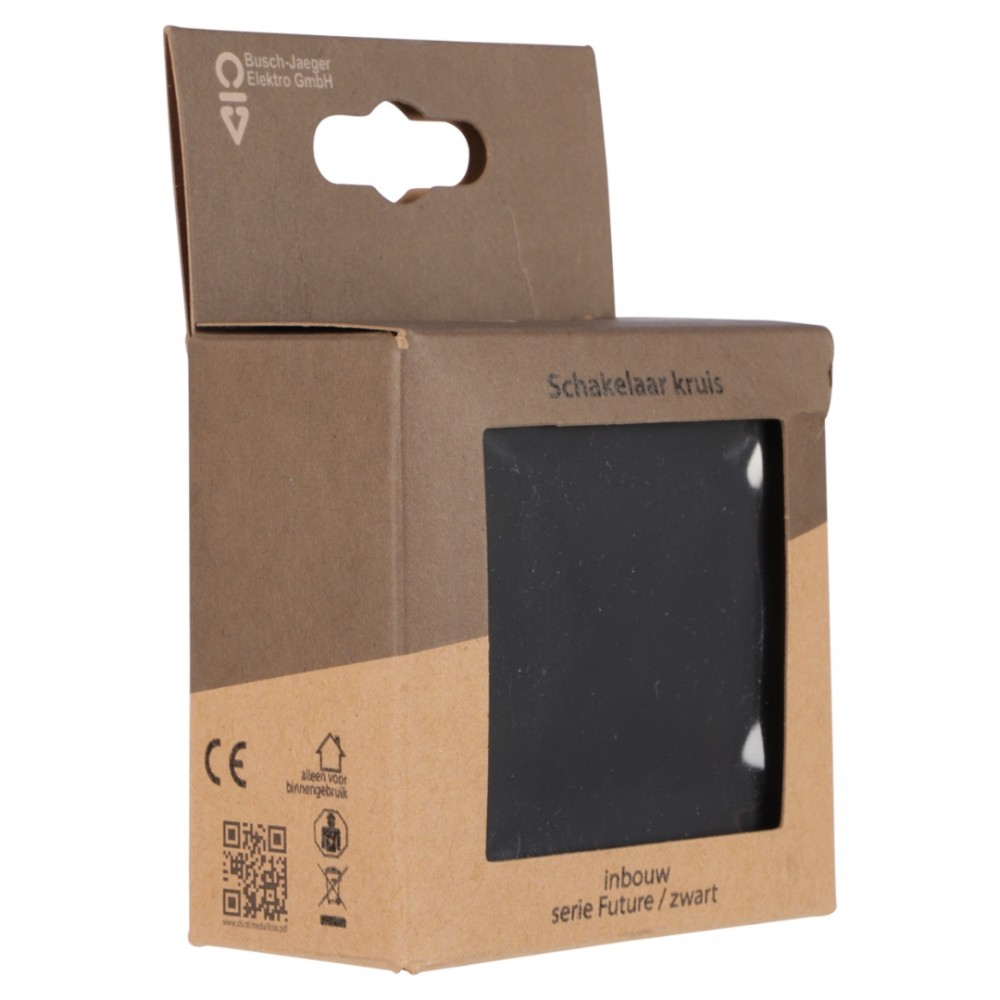 Busch-Jaeger Future Linear schakelaar inbouw - kruis - zwart