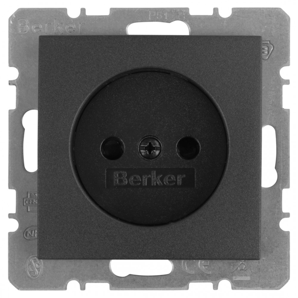 Berker S1 contactdoos inbouw - 1-voudig - antraciet
