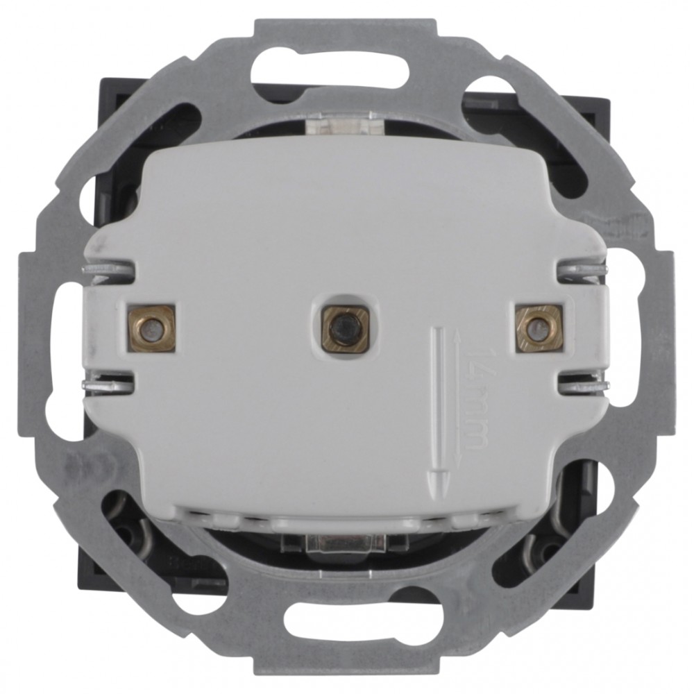 Berker S1 contactdoos inbouw - 1-voudig - randaarde - antraciet