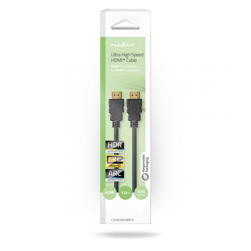 Ultra High Speed HDMI-Kabel Zwart 1 meter Ultra High Speed HDMI-Kabel Zwart 1 meter