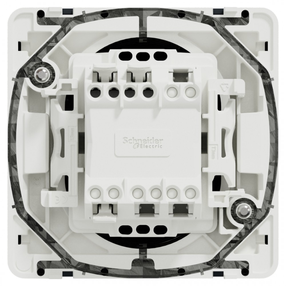 Schneider Mureva Styl schakelaar inbouw - spatwaterdicht - wissel - IP55 - 71 x 71 x 40 mm - antraciet