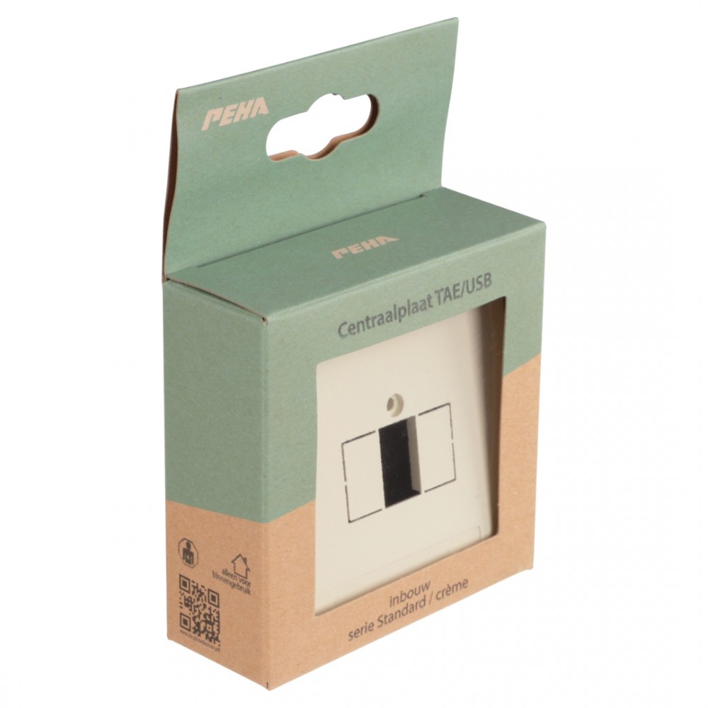 Peha Standard centraalplaat TAE/USB - crème