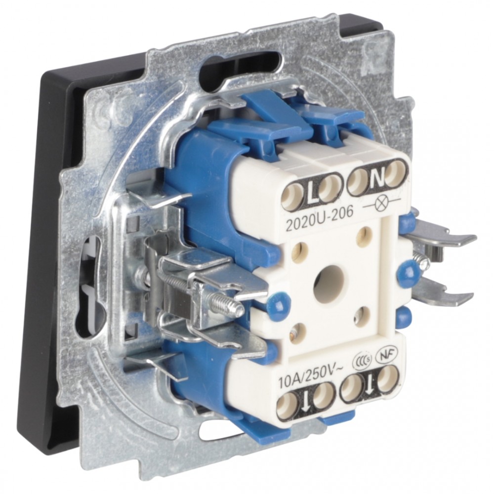 Busch-Jaeger Future Linear schakelaar inbouw - impuls - maakcontact - zwart