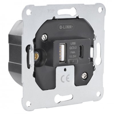 Q-Link charger element inbouw - USB A/C - universeel