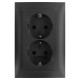 Berker S1 contactdoos inbouw - 2-voudig - randaarde - antraciet