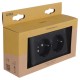 Gira E2 contactdoos inbouw - 2-voudig - randaarde - zwart