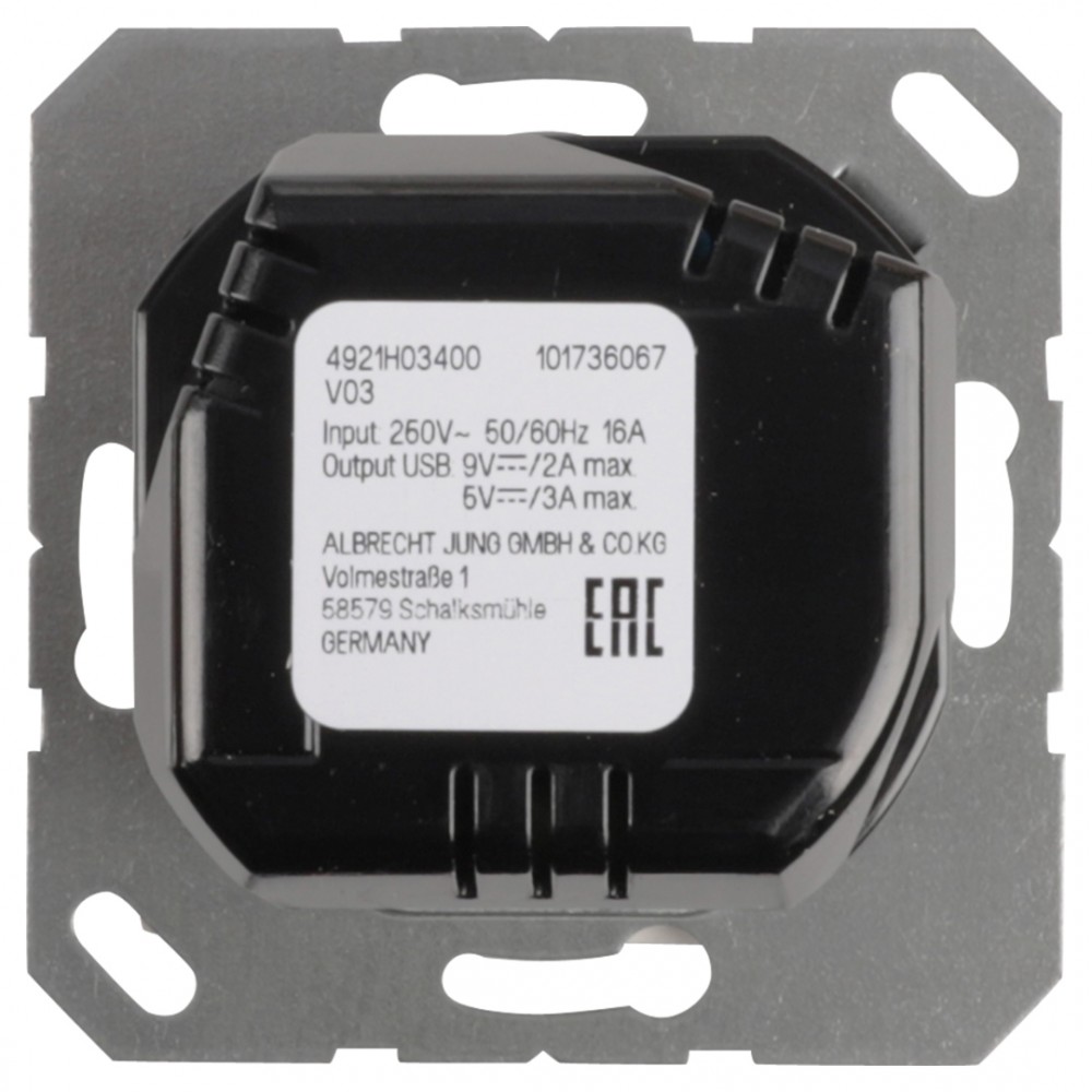 Jung AS500 contactdoos inbouw - 1-voudig - randaarde - polarwit