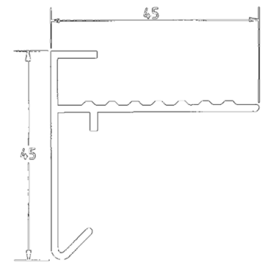 Roval Standaard aluminium daktrim 45 x 45 mm lengte 250 cm zwartgrijs RAL7021