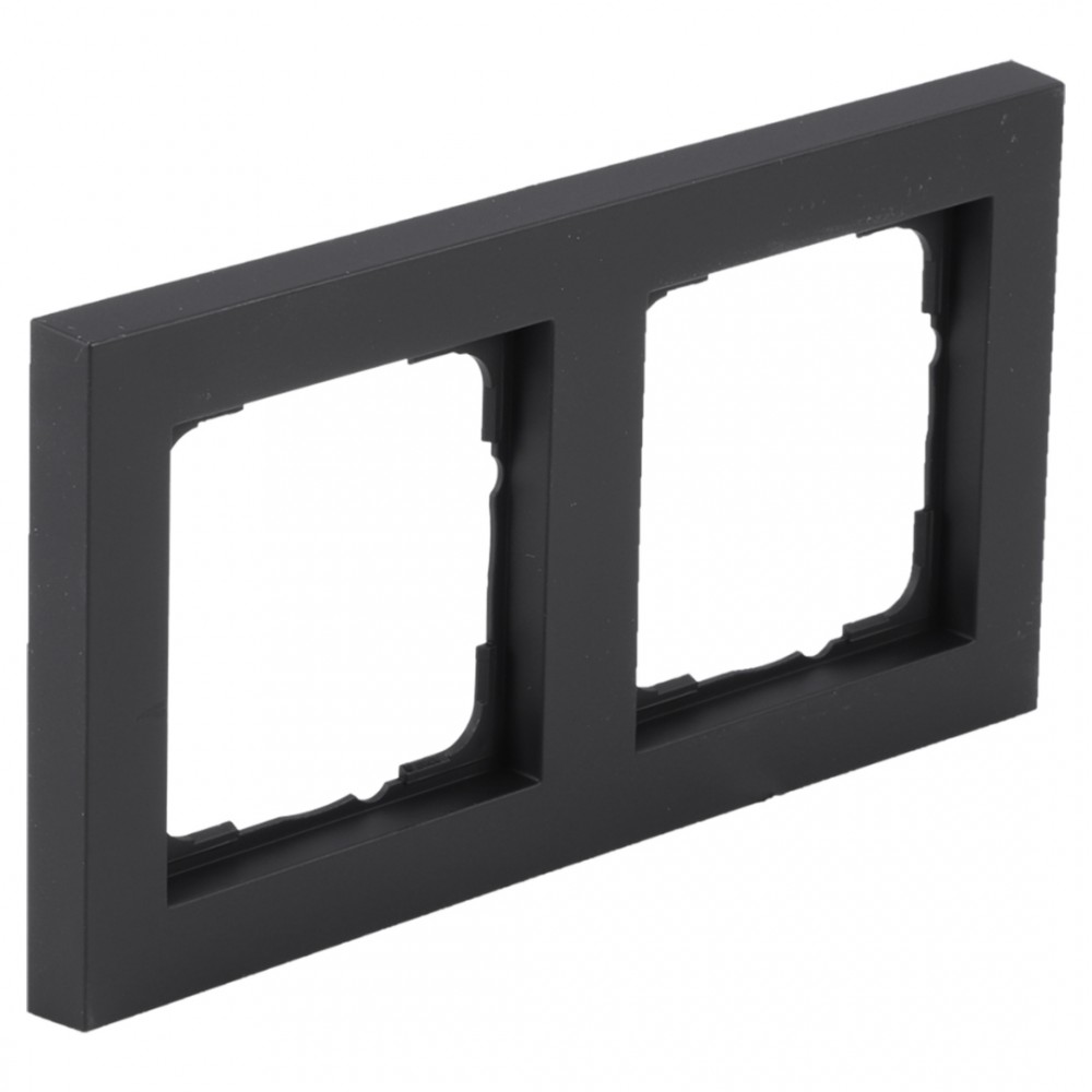 Gira E2 afdekraam 2-voudig - horiontaal/verticaal - zwart