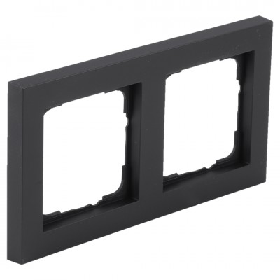 Gira E2 afdekraam 2-voudig - horiontaal/verticaal - zwart