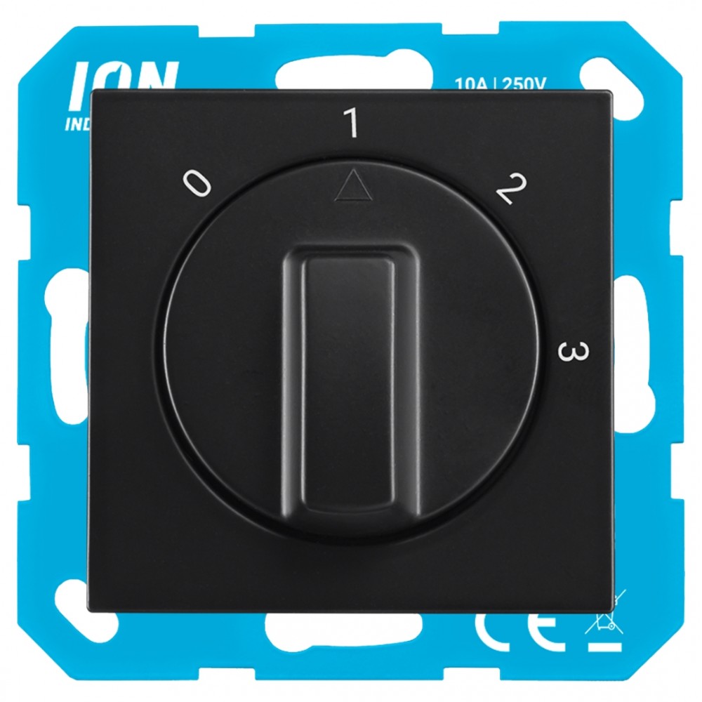 ION Industries V1/J1 3-standenschakelaar inbouw - met nul - zwart