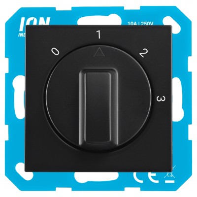 ION Industries V1/J1 3-standenschakelaar inbouw - met nul - zwart