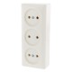 Berker contactdoos opbouw - 3-voudig - polarwit