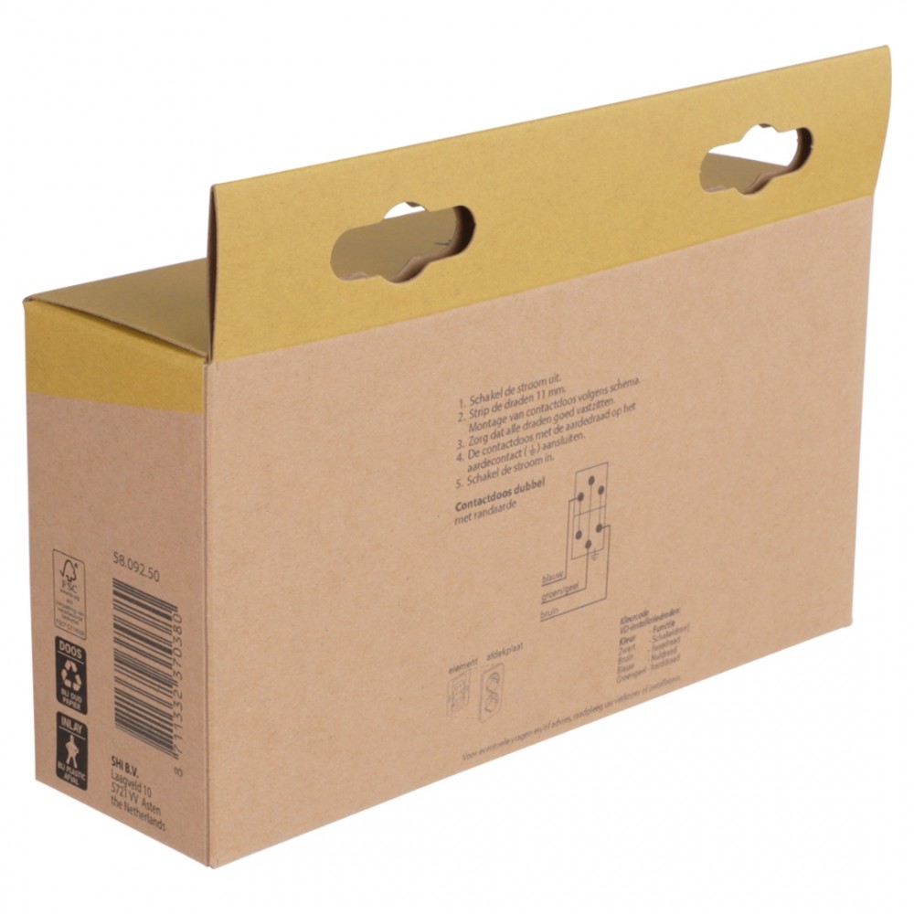 Gira E2 contactdoos inbouw - 2-voudig - randaarde - zwart