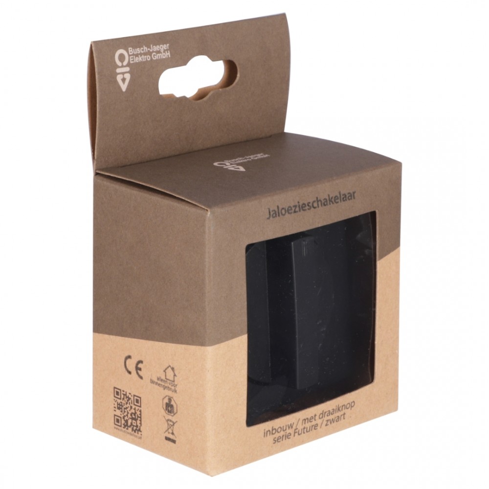 Busch-Jaeger Future Linear schakelaar inbouw - jaloezie - zwart