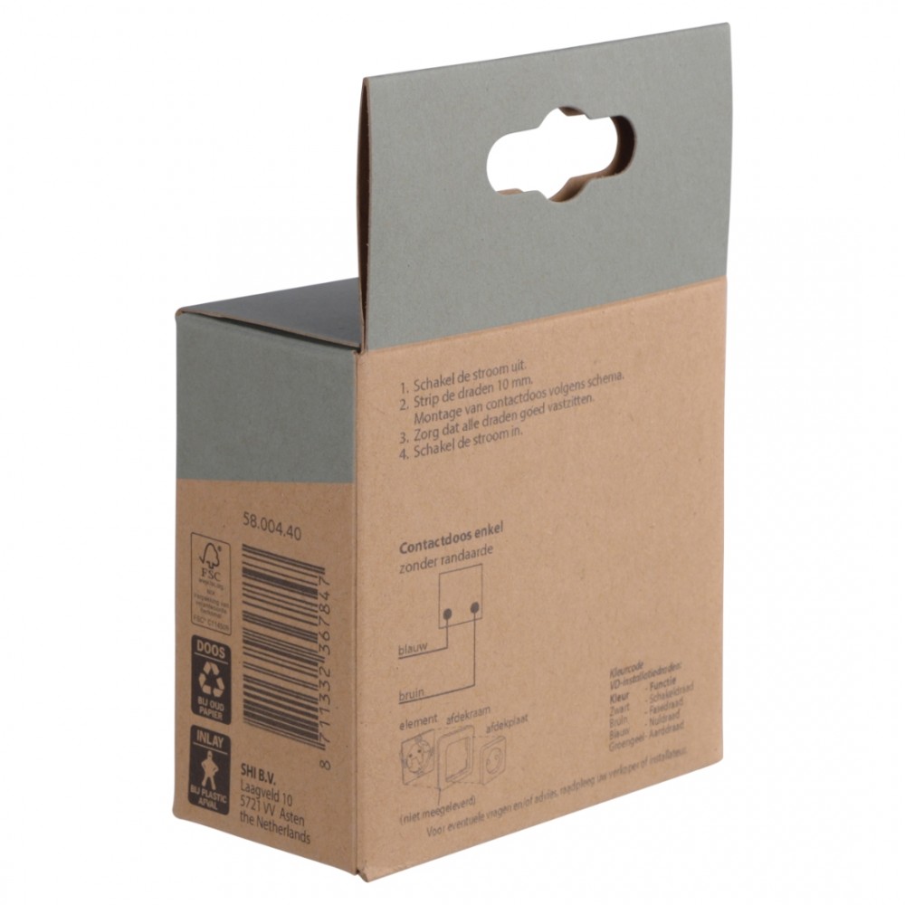 Berker S1 contactdoos inbouw - 1-voudig - antraciet