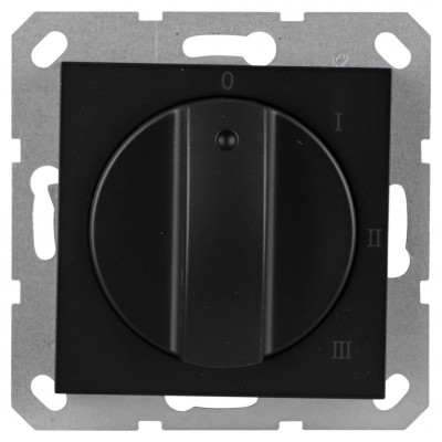 Q-Link S-Line schakelaar inbouw - 3-standen - met 0-stand - zwart