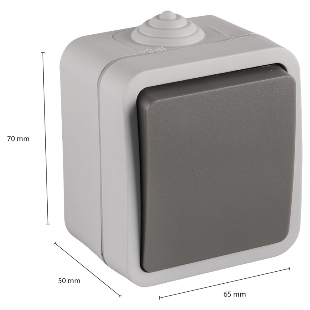 Q-Link schakelaar opbouw - wissel - spatwaterdicht IP54 - grijs