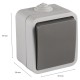 Q-Link schakelaar opbouw - wissel - spatwaterdicht IP54 - grijs