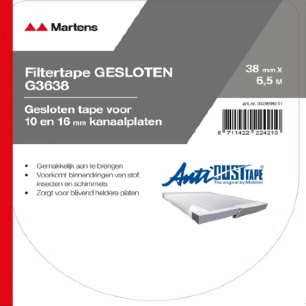 Non-filtertape t.b.v. polycarbonaat 38 mm 650 cm