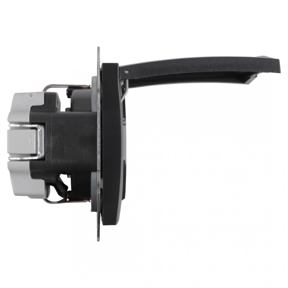 Berker S1 contactdoos inbouw - 1-voudig - randaarde - antraciet