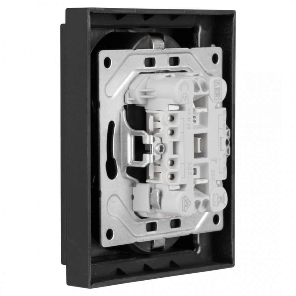 Busch-Jaeger Future Linear contactdoos inbouw - 2-voudig - randaarde - zwart