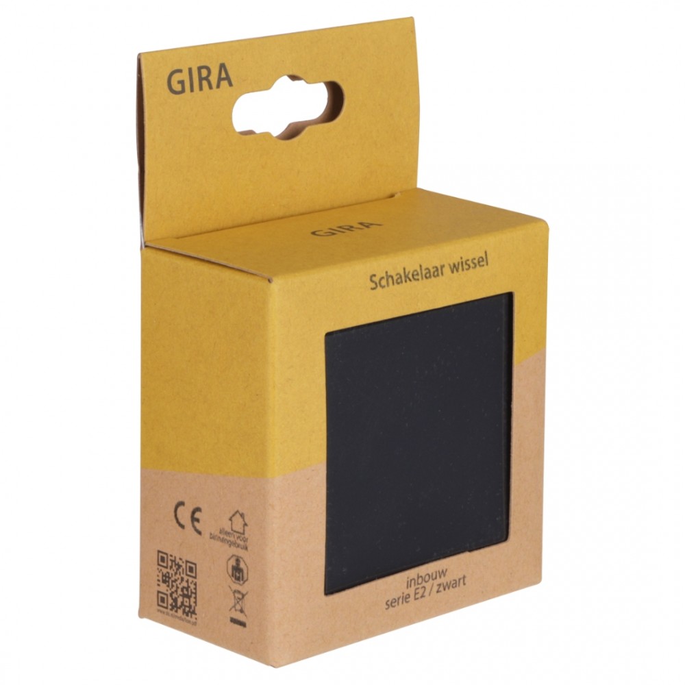 Gira E2 schakelaar inbouw - wissel - zwart