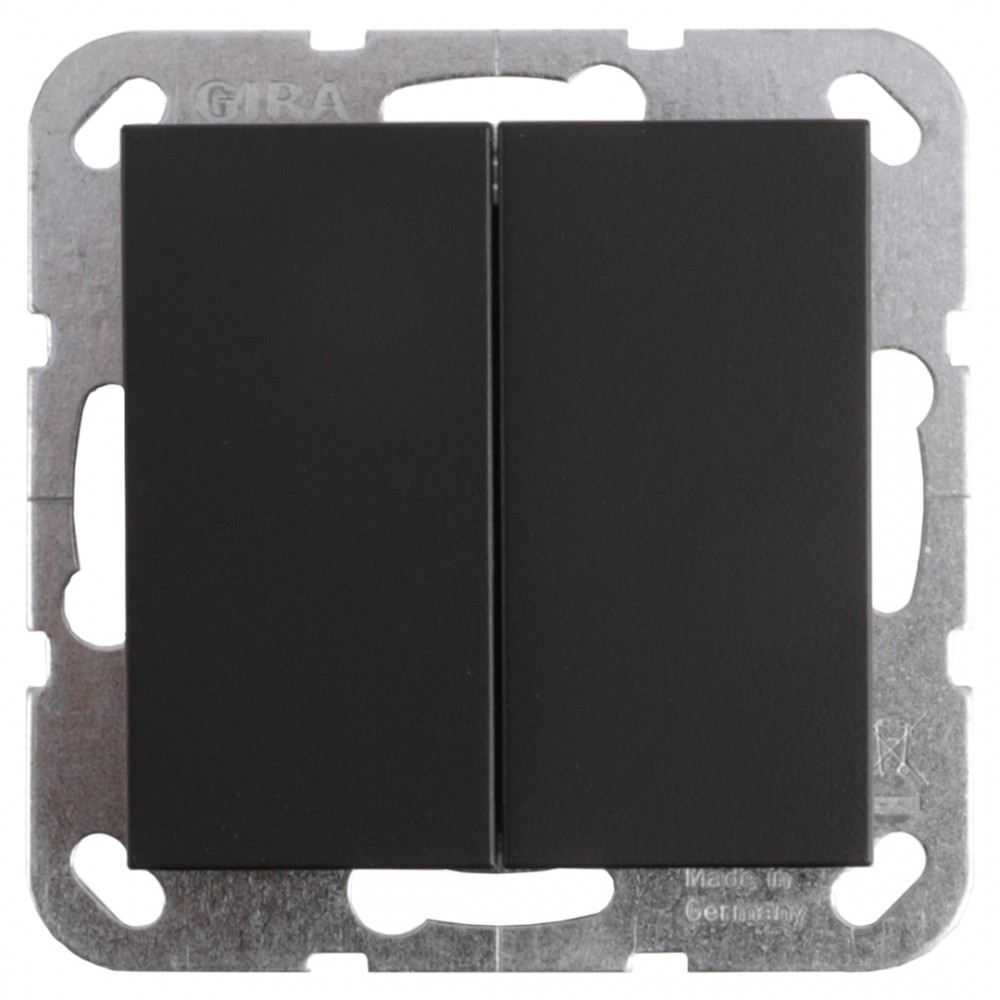 Gira E2 schakelaar inbouw - serie - zwart