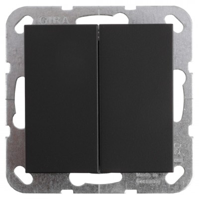 Gira E2 schakelaar inbouw - serie - zwart