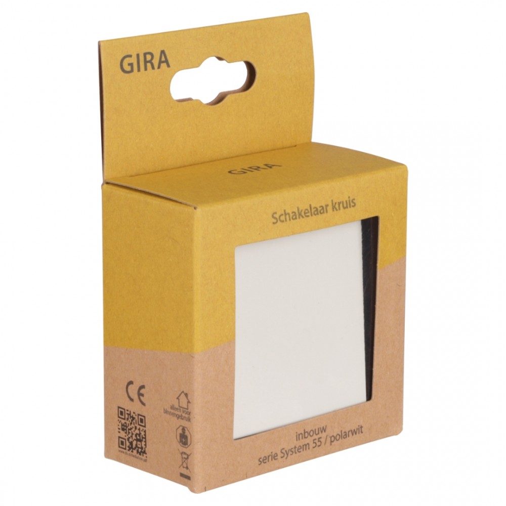 Gira System 55 schakelaar inbouw - kruis - polarwit