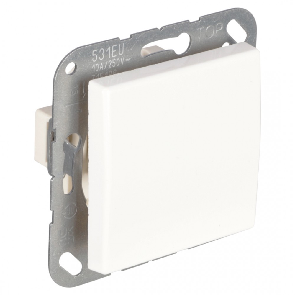 Jung AS500 schakelaar inbouw - impuls - 1-polig - maakcontact - polarwit